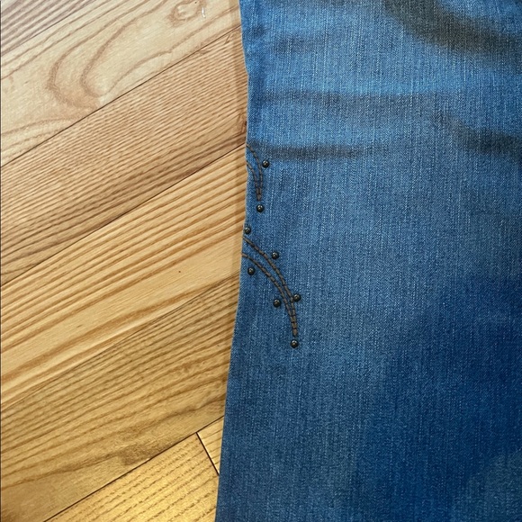 Harley Davidson Bootcut Flare Designer Biker Denim Jeans - Womens 8 embellished - Picture 7 of 7